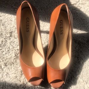 Guess platform heels, barely warn, genuine leather